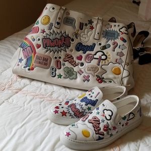 Anya hindmarch sneakers and handbag